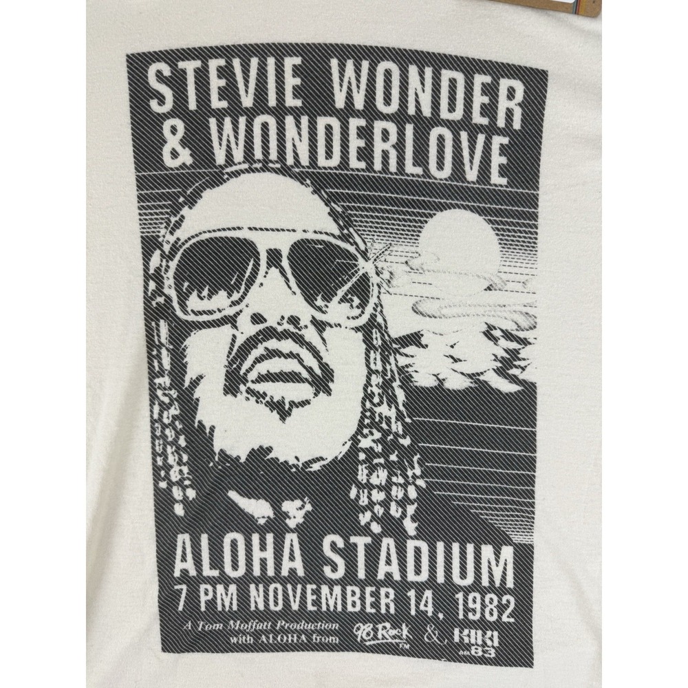 Marine Layer cream Stevie Wonder 1982 Aloha Stadium graphic NWT‎ Size XS $68 - Picture 8 of 12